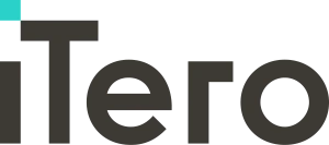 Graues Hero-Logo mit stilisiertem „o“ auf schwarzem Hintergrund